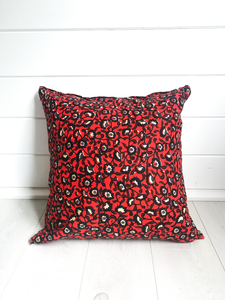 Red Flower Pattern Cushion