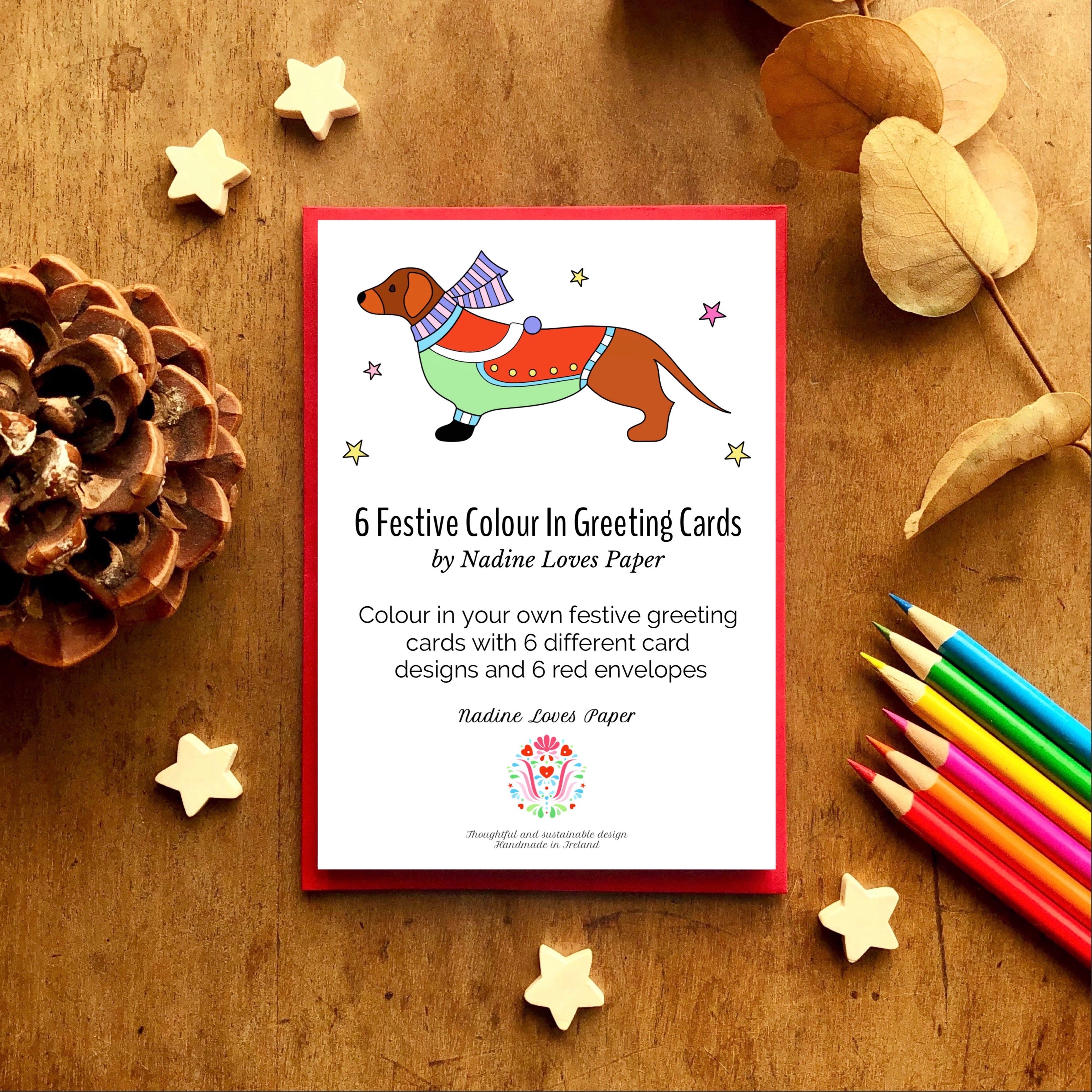 Greeting Card - 6 Festive Colour In Greeting Cards