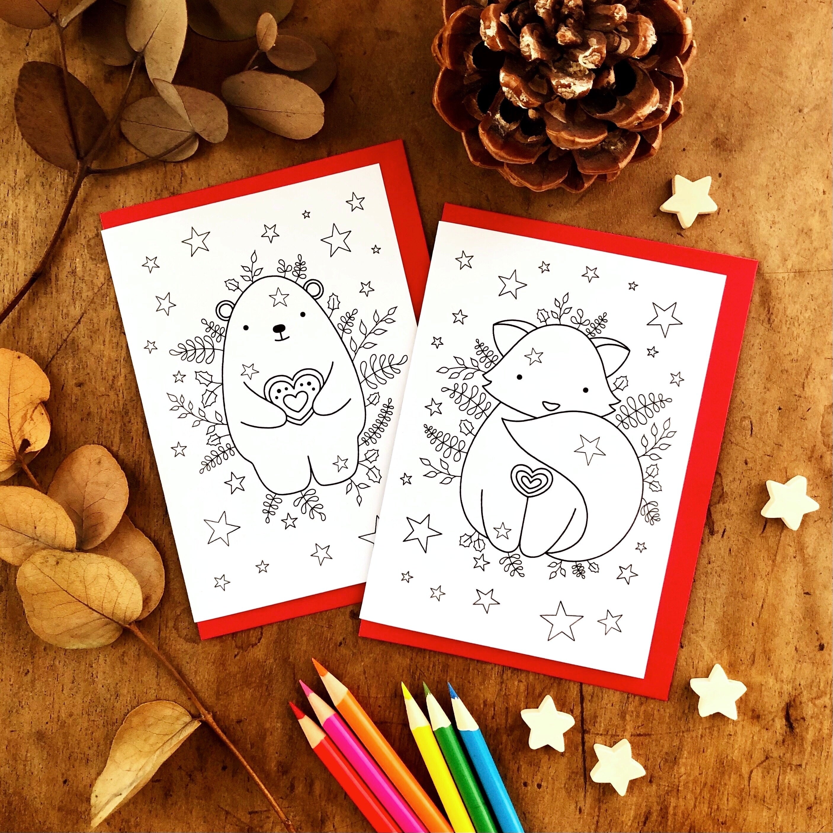 Colour In Postcards With Envelopes