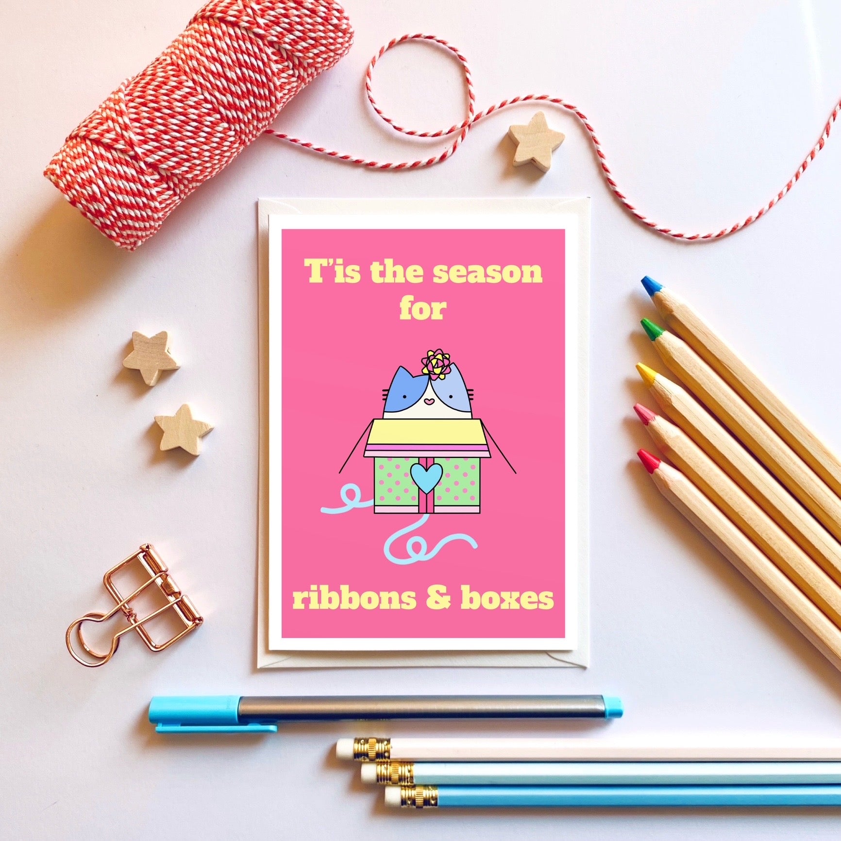 Greeting Card - Tis The Season For Ribbons And Boxes