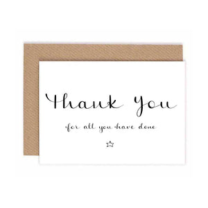 Greeting Card - Thank You For All You Have Done