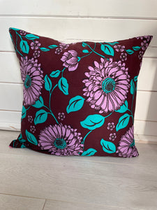 Lilac, Turquoise & Mauve Cushion