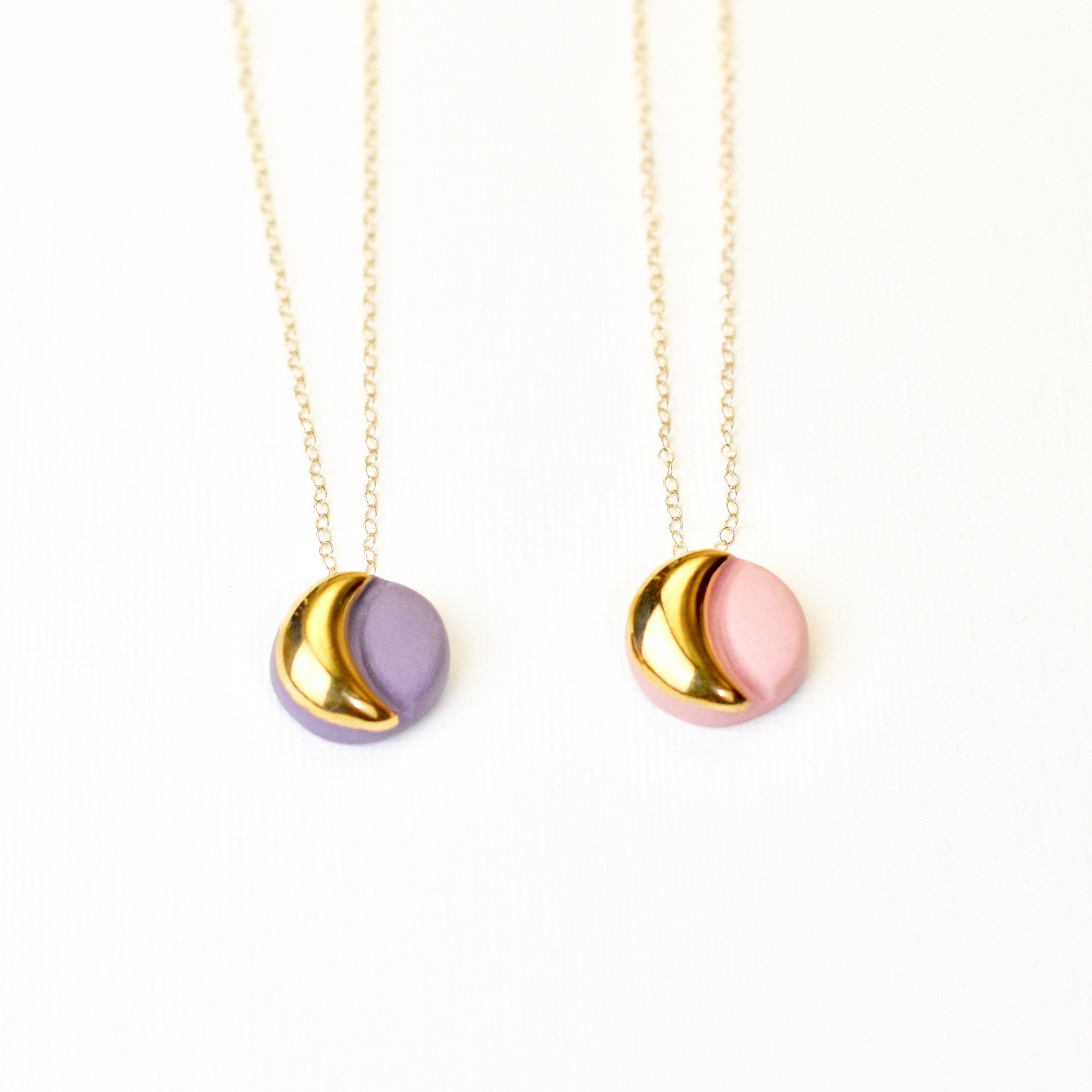 Danu Circle Moon Necklace (Purple) - MIMI+MARTHA