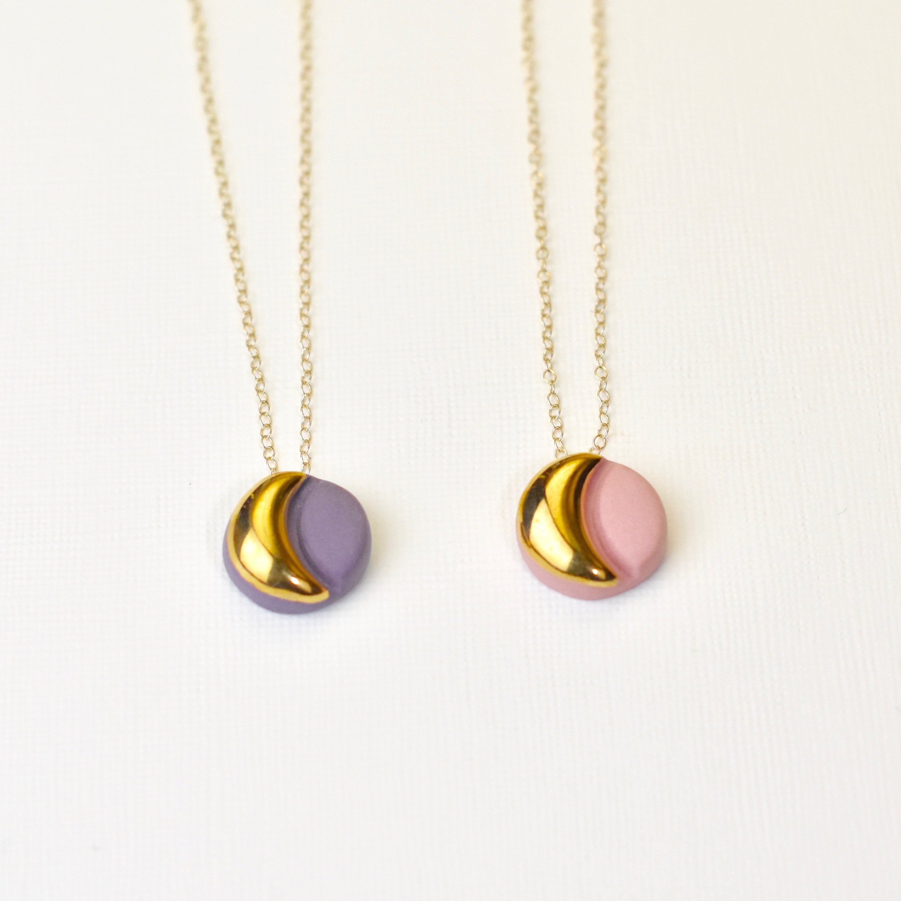 Danu Circle Moon Necklace (Purple) - MIMI+MARTHA