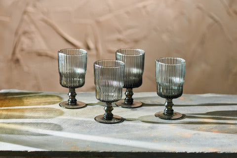Fali Wine Glass - Set Of 4 - Smoke Grey