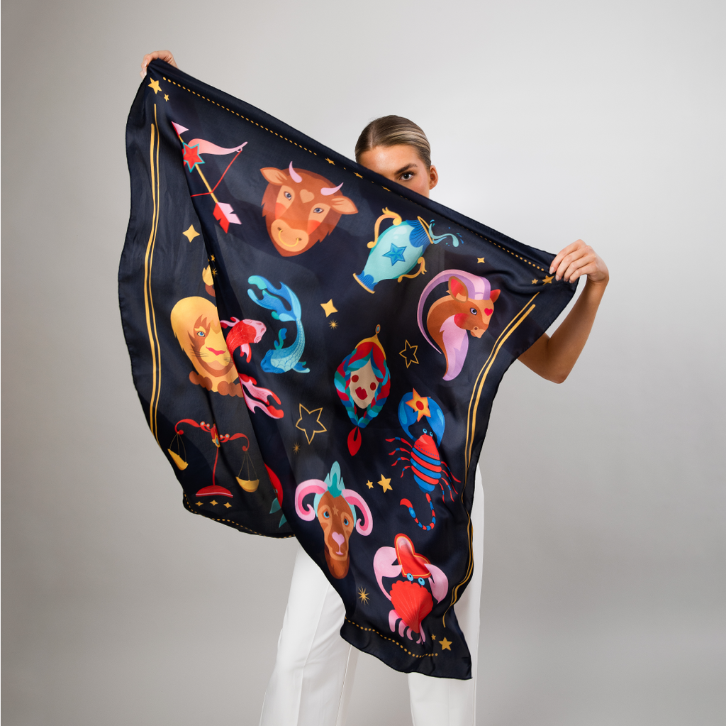 Zodiac Silk Scarf (Large) – MIMI+MARTHA