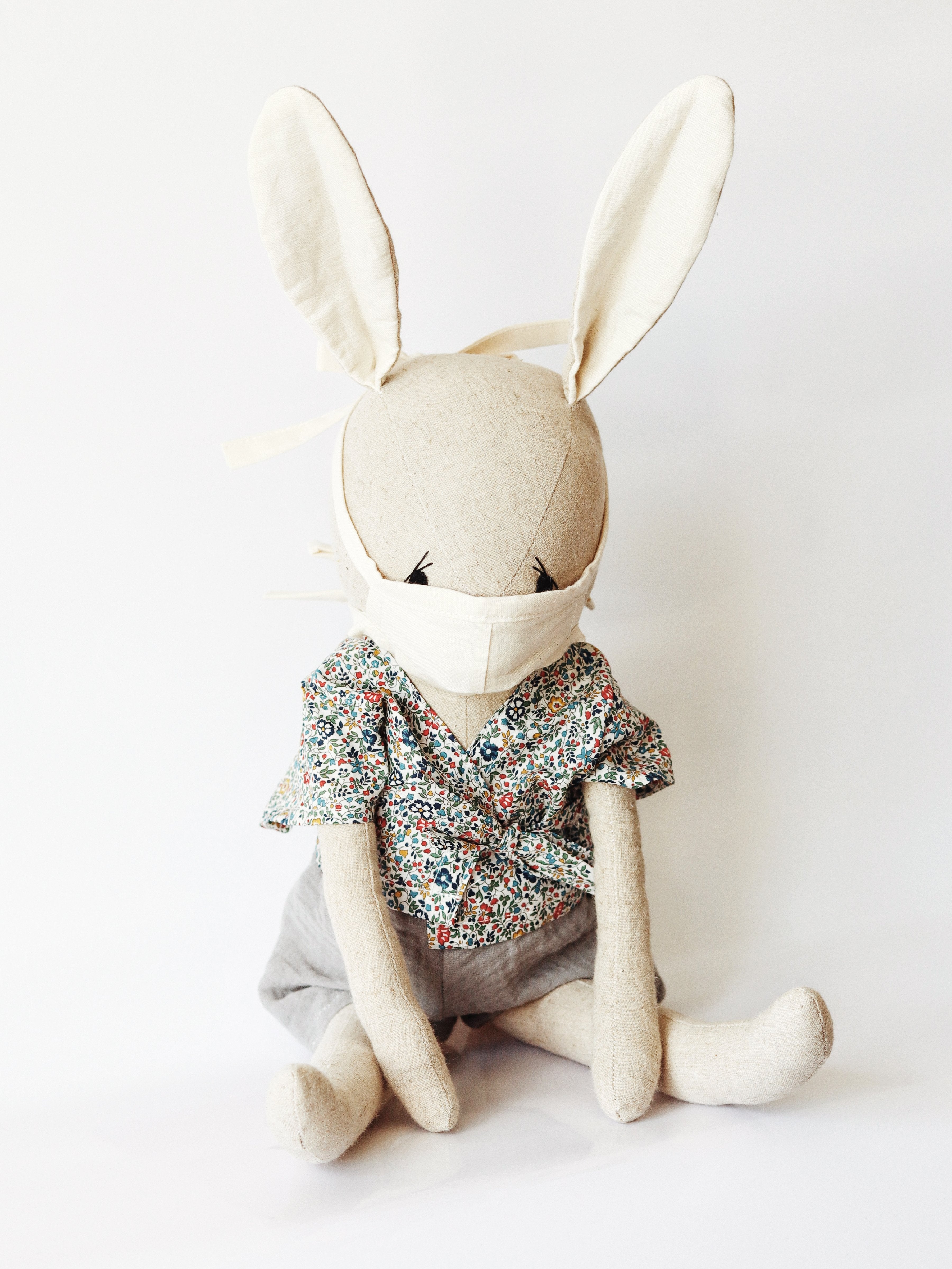 Handmade Doll - Floral Bunny