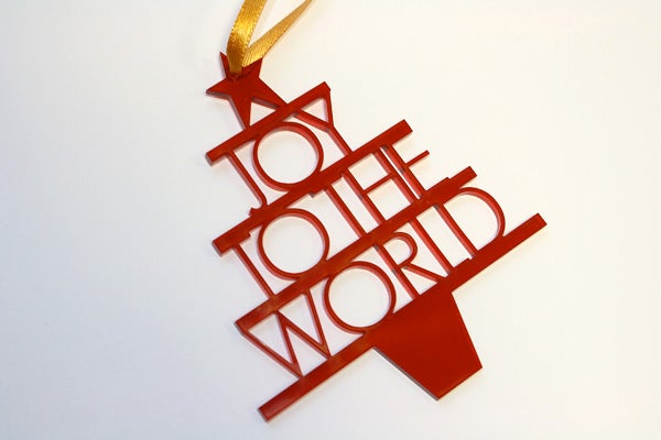 Joy to the World Christmas Decoration - Red