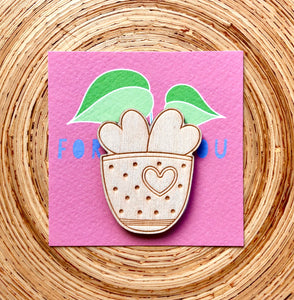 Heart Shaped Plant Token With Mini Illustrated Card