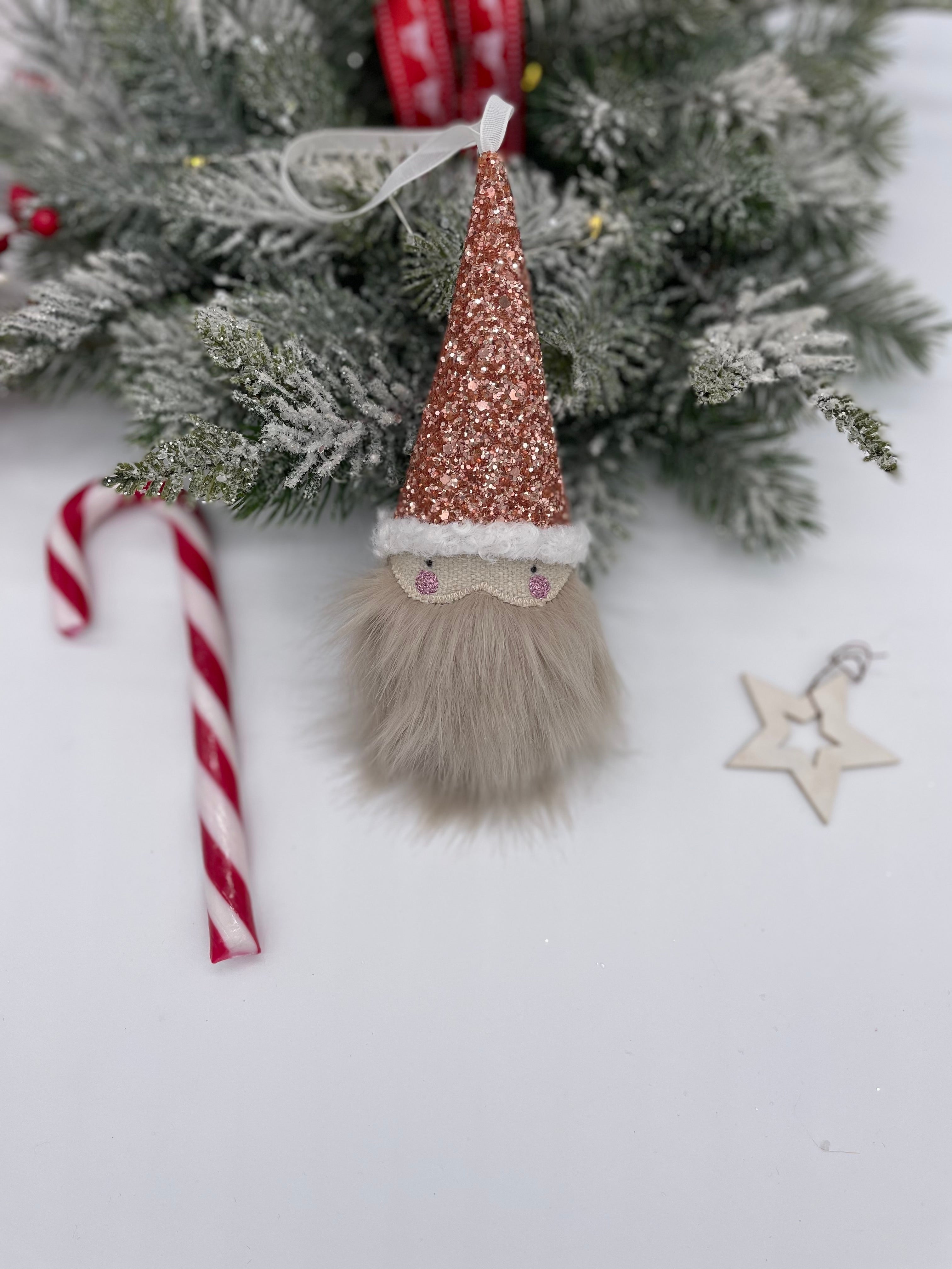 Guadalupe Creations - Santa Christmas Decoration - Copper Glitter