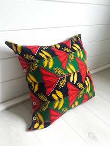 Yellow, Red & Green Pattern Cushion