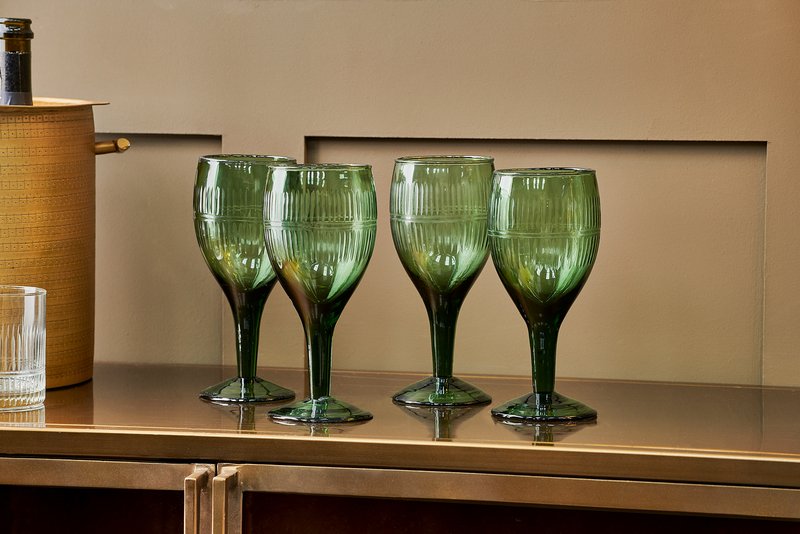 Mila Wine Glass - Emerald - Set Of 4