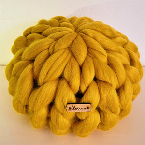 Olannmor Merino Wool Round Cushion - Mustard