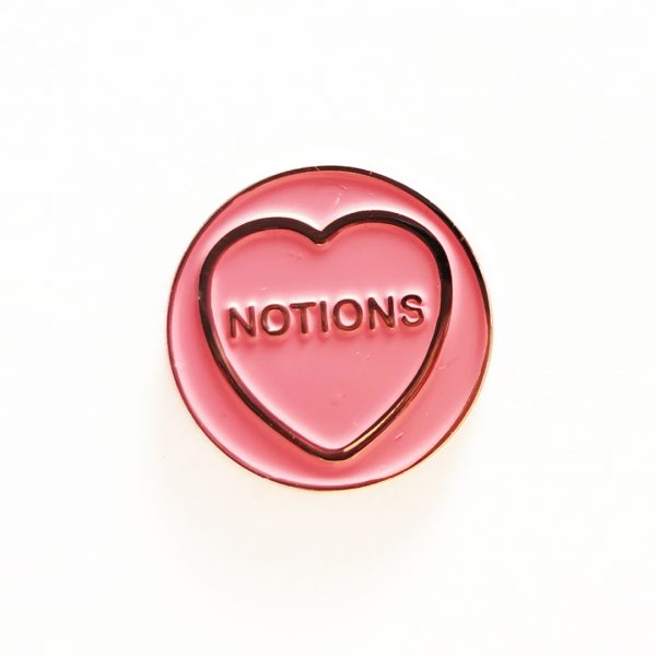 Notions Hate Hearts Pin Badge