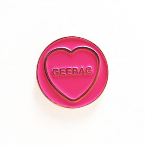Geebag Hate Hearts Pin Badge