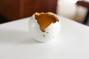 Concrete Sphere TeaLight Holder / Decorative Bowl - Small White