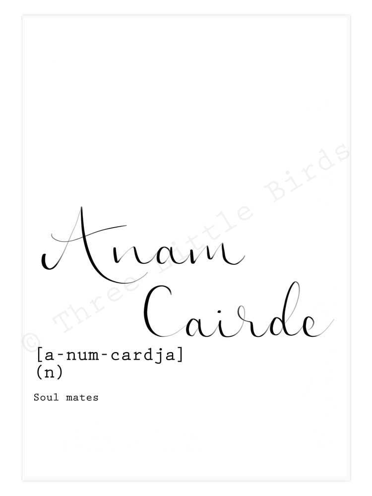 A5 Print - Anam Cairde - Soulmates