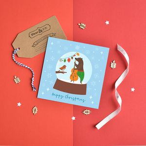 Christmas Card - Bear With Cello