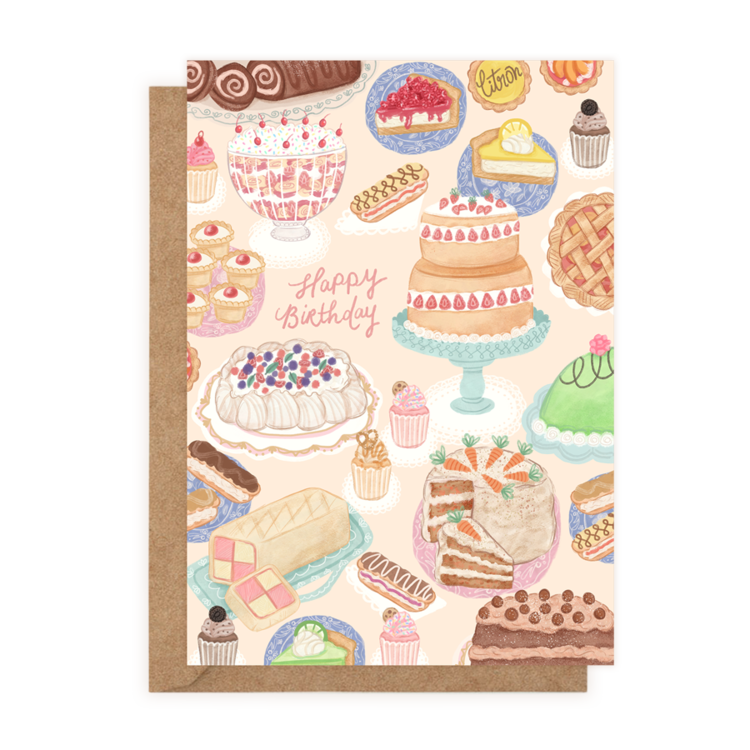 Happy Birthday Cakes (Greeting Card)