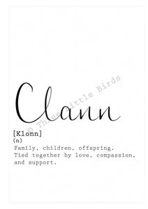 A5 Print - Clann - Family