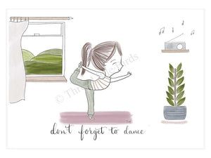 Mounted Art Print -Don't forget to dance - A5