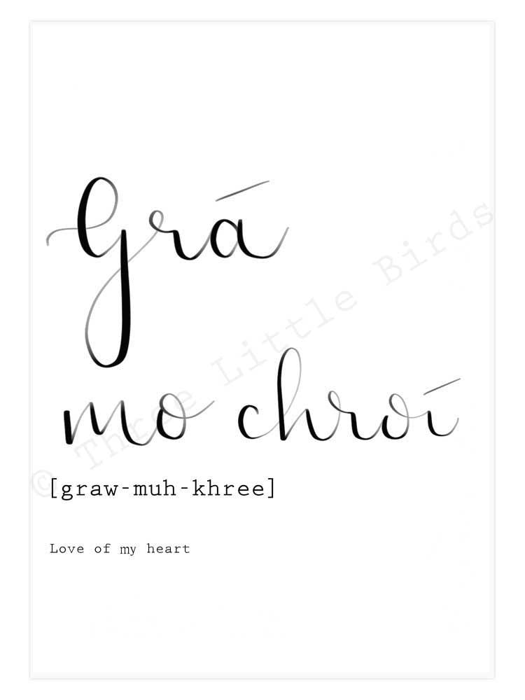 A5 Print - Grá Mo Chroí­- Love of my Heart