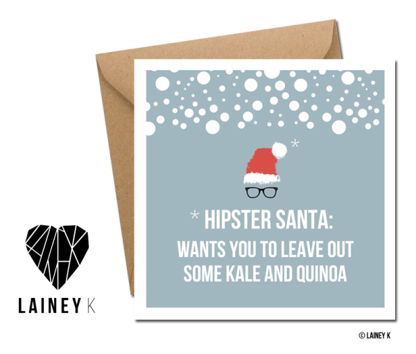 Hipster Santa (Greeting Card)