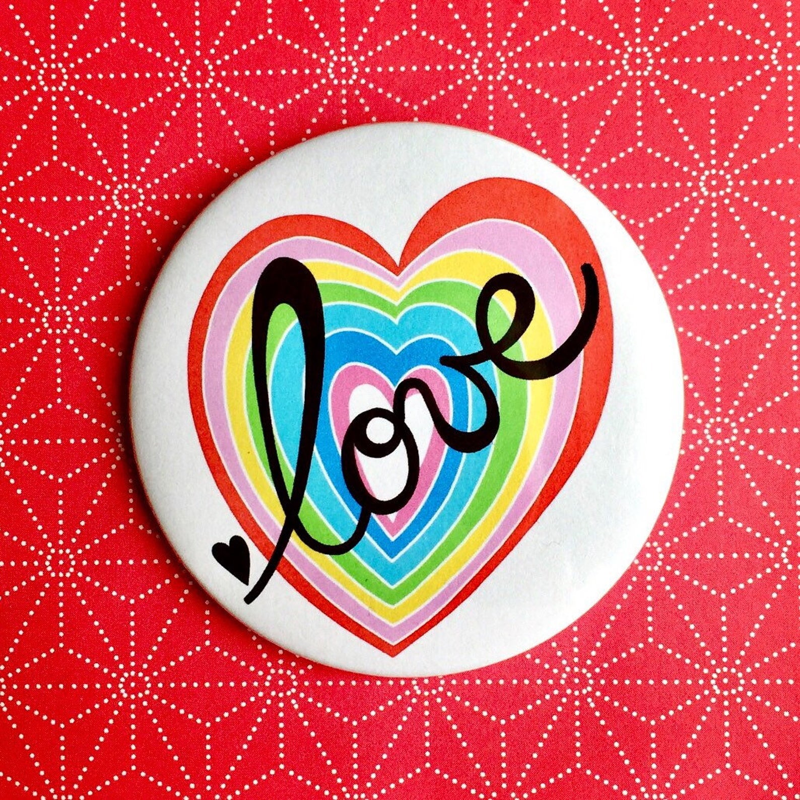 Pocket Mirror - Rainbow Heart & Love