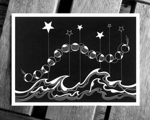 Greeting Card -  Moon Phases