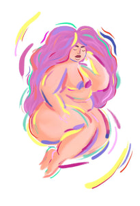 A4 Print - Vibrant Rainbow Babe
