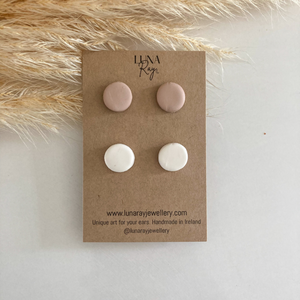 White And Mink Nude Studs