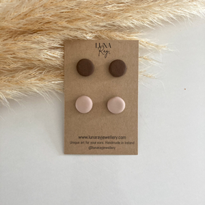 Brown And Mink Nude Studs