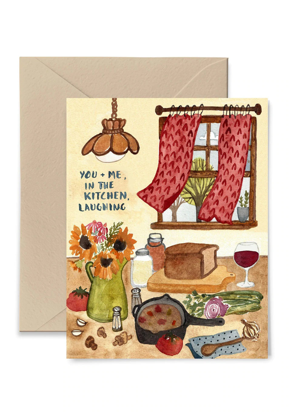 In The Kitchen Laughing Greeting Card