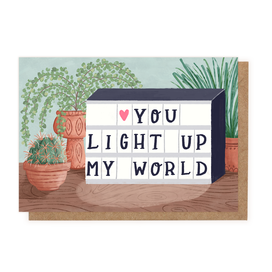 You Light Up My World (Greeting Card)