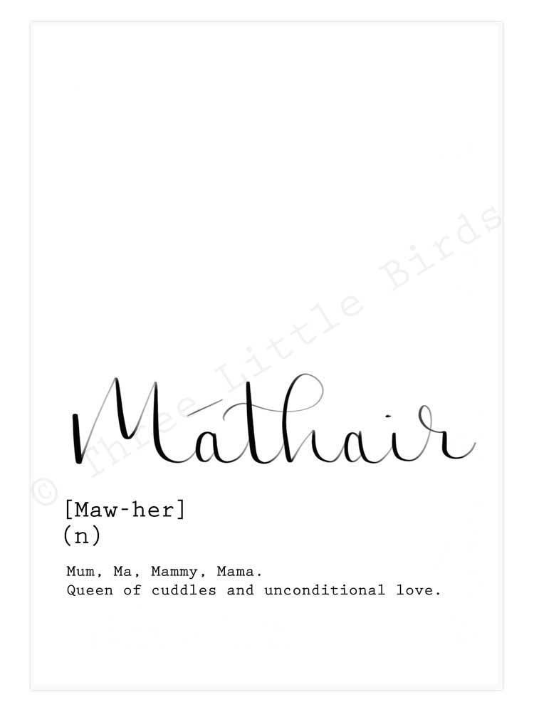 A5 Print - Máthair - Mother