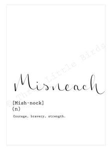 A5 Print -  Misneach - Courage
