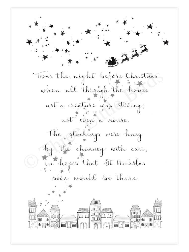 Art Print - T'was the night before Christmas...- A4