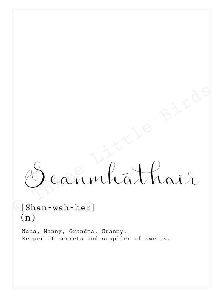 A5 Print - Seanmáthair  - Grandmother