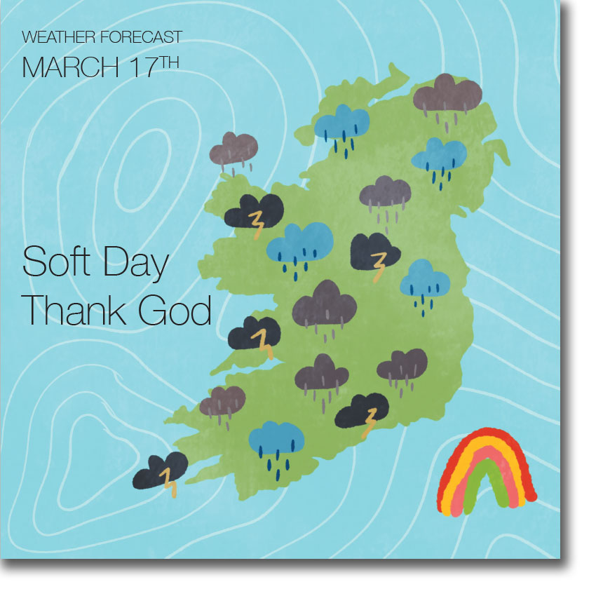 Soft Day Thank God (Greeting Card)