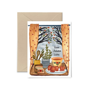 Warm Autumn Wishes Greeting Card